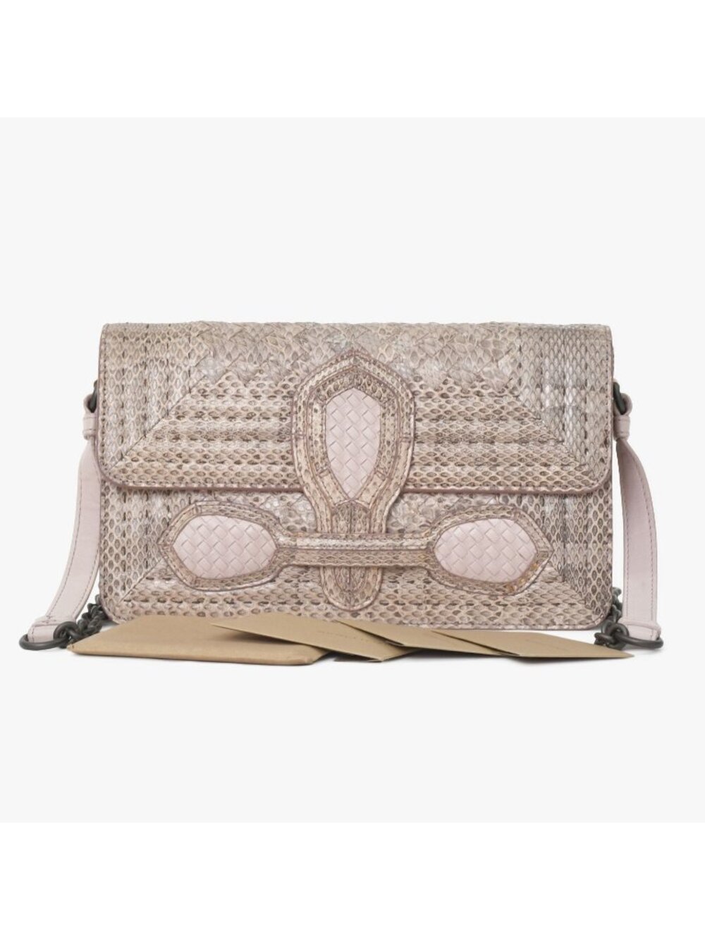 Bottega Veneta Intrecciato Rialto Chain Shoulder Bag Pink